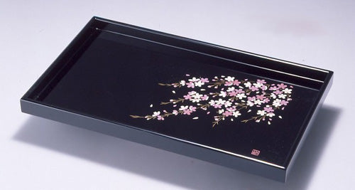 木製 長手盆 しだれ桜