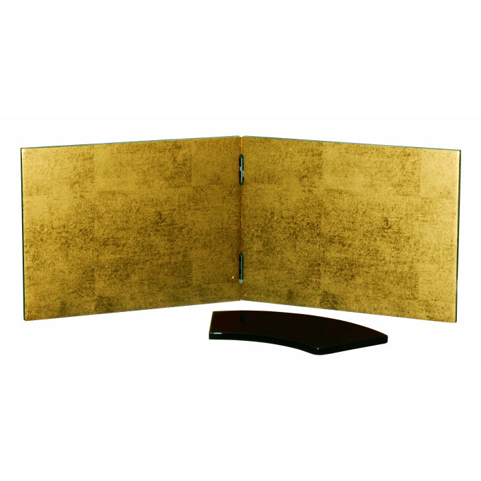 Wooden folding screen, gold leaf, plain, with flower stand, doll stand