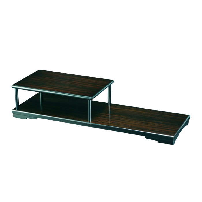 Wooden flower stand, two-tiered display shelf, ebony-look display stand, base plate