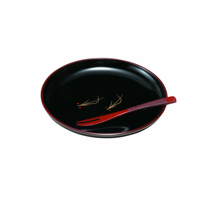 Cake plate, pine needles, 1 piece, with fork