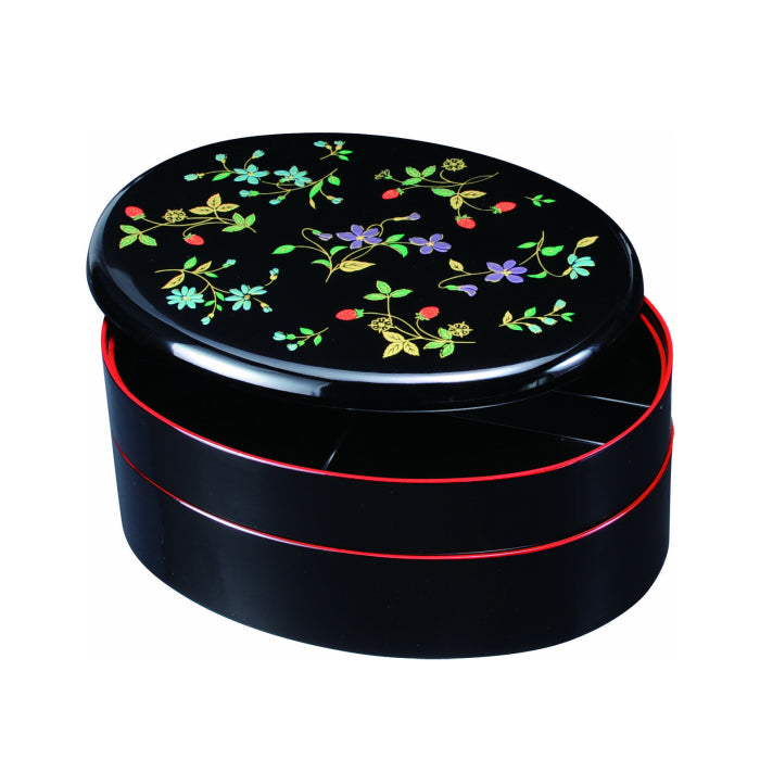 Oval hors d'oeuvre Flower Path (Gold Makie and Morie)