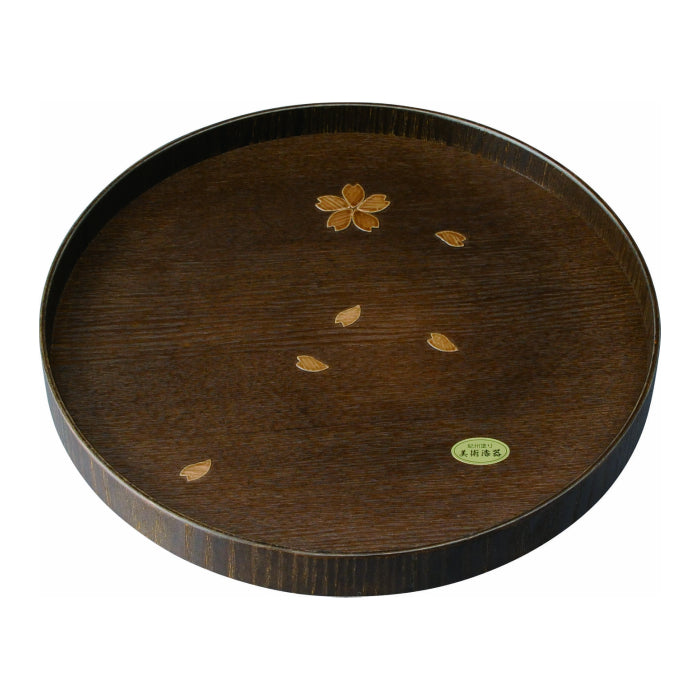 Wooden round tray, cherry blossom, 30cm