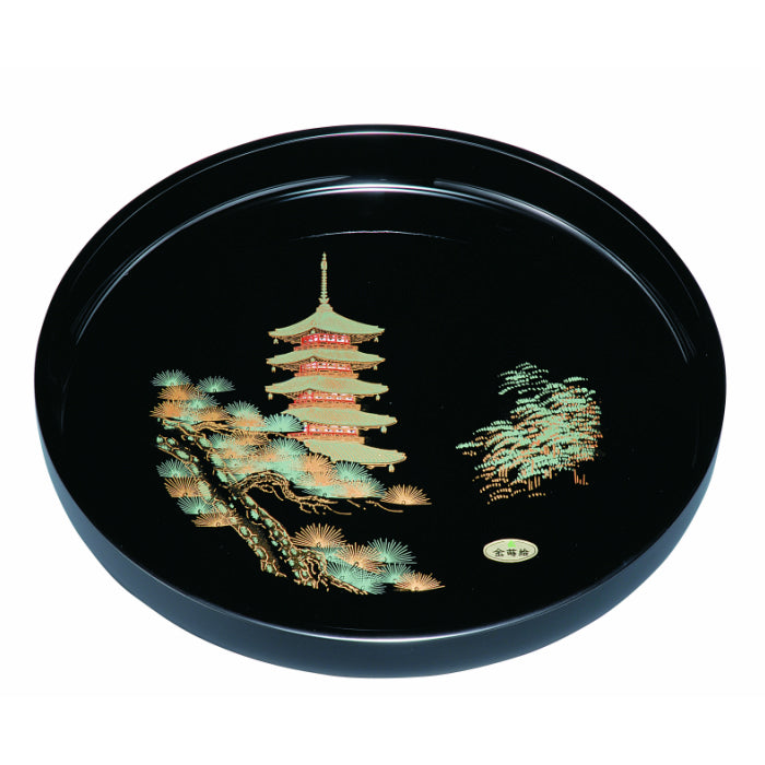 Aoimaru tray, five-story pagoda, gold lacquer, 133cm
