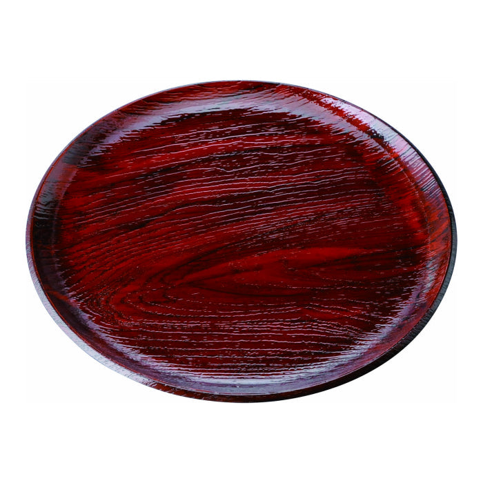 PC round tray, 30cm, wood carving plate type, Kuroshio double-sided grain (non-slip, antibacterial)