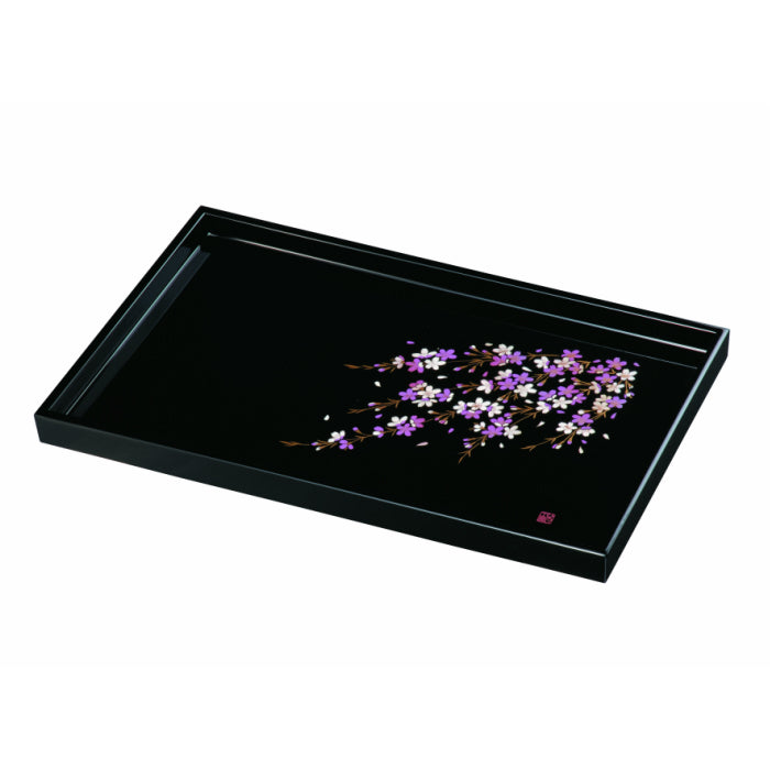 Wooden Long Tray, Weeping Cherry Blossom, 48cm, Tray, Sakura