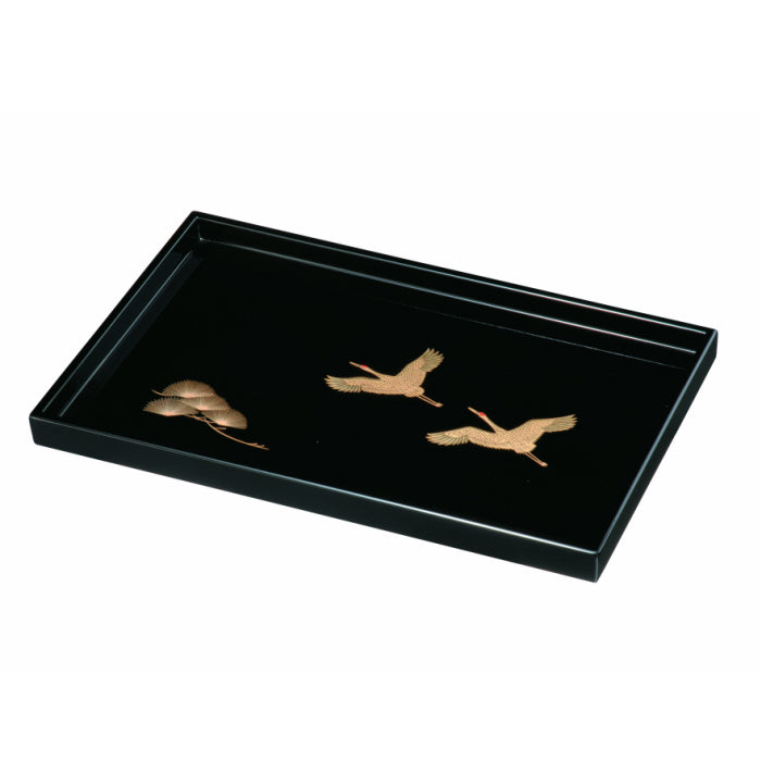 Wooden Long Tray Shokuro 48cm Tray Black