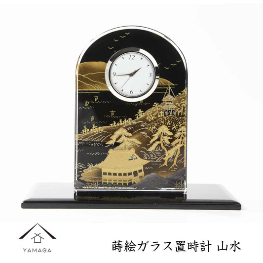 莳绘玻璃时钟风景