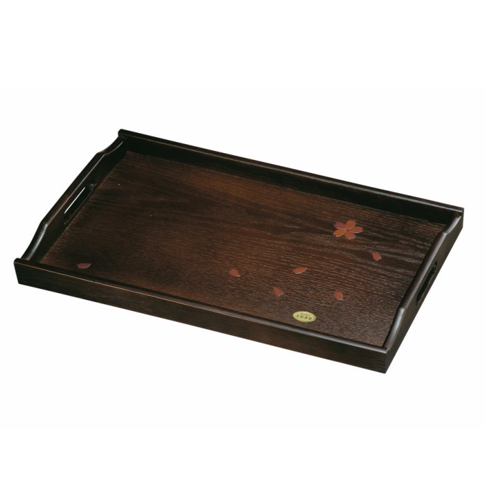 Wooden Long Tray, Cherry Blossom, 51cm, Brown
