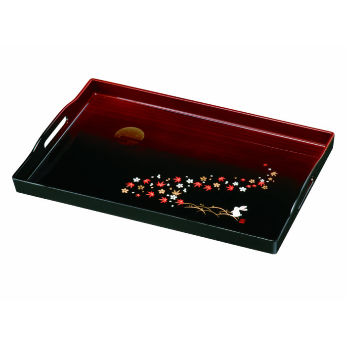 PC Long Tray 48cm, Spring/Autumn, Moon Rabbit, Grain Painted