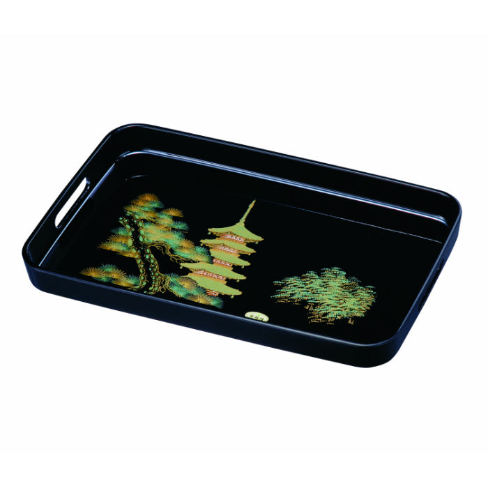 PC Long Tray Five-Storied Pagoda (Gold Makie) 42cm