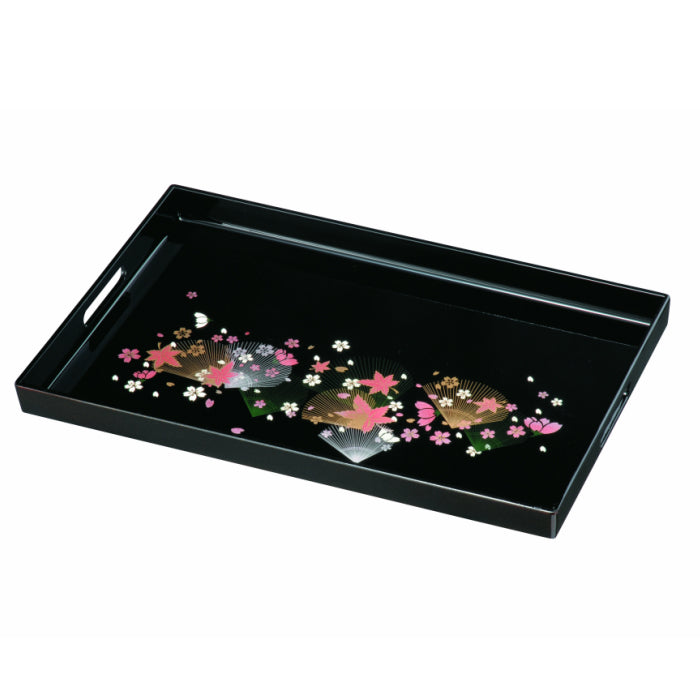 PC Long Tray Black Nishiki Shunju 48cm Tray