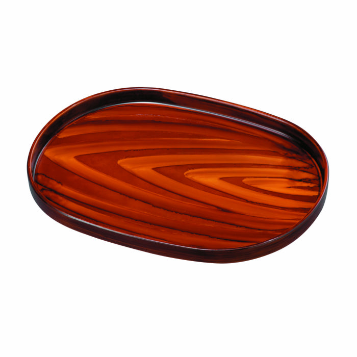PC oval tray 9 inches 27cm wood grain tray tray