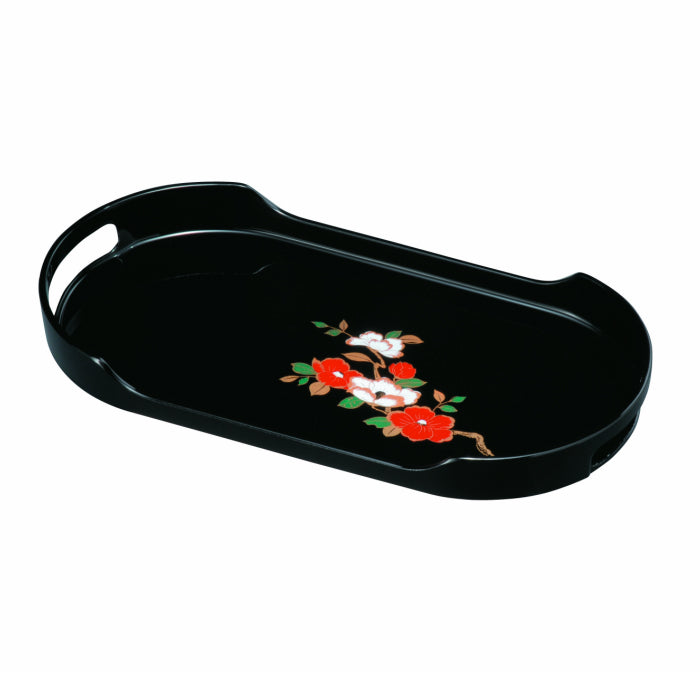 Coffee tray, black, camellia