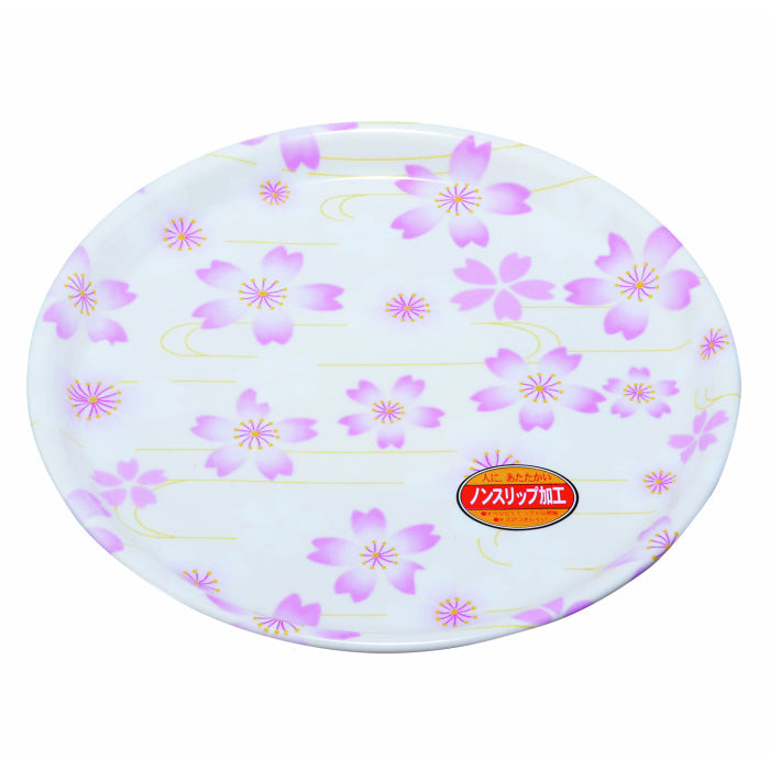 Round color tray Sakura (cloth covered, non-slip)