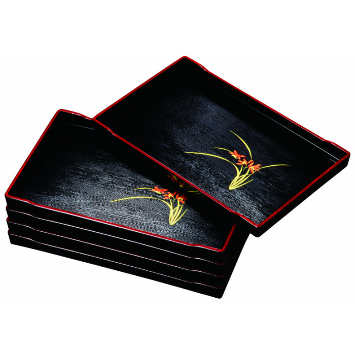 Convenient Tray, Black, Ran, Set of 5