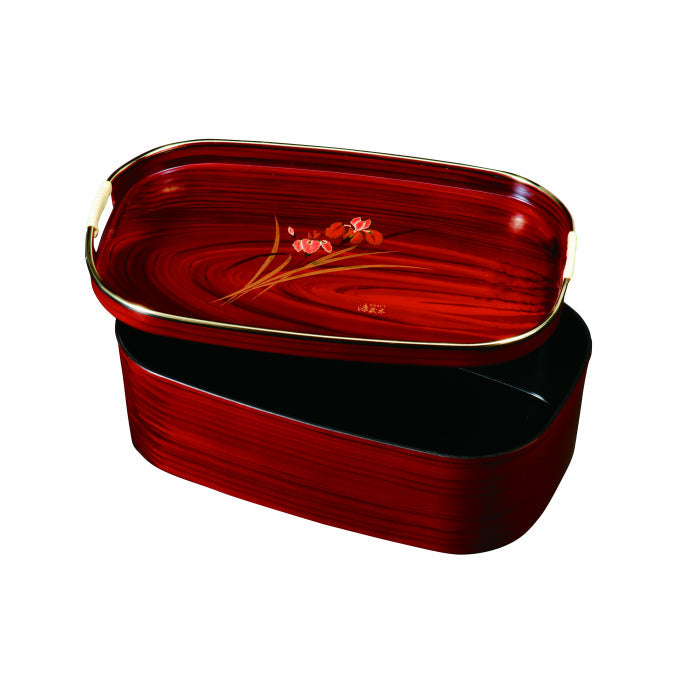 Side Case Black and Red Grain Iris