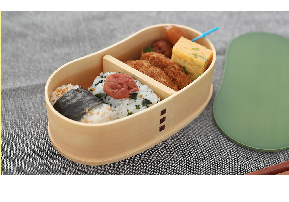 Available in 4 colors: Kishu - KISHU - Colored bento box, bean-shaped, single layer