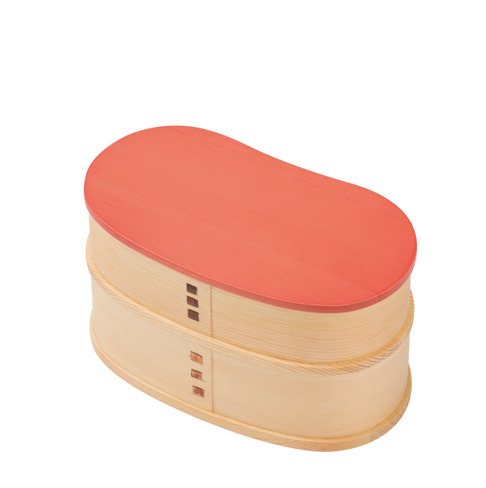 Available in 4 colors: Kishu -KISHU- Colored bento box with bean-shaped two-tier
