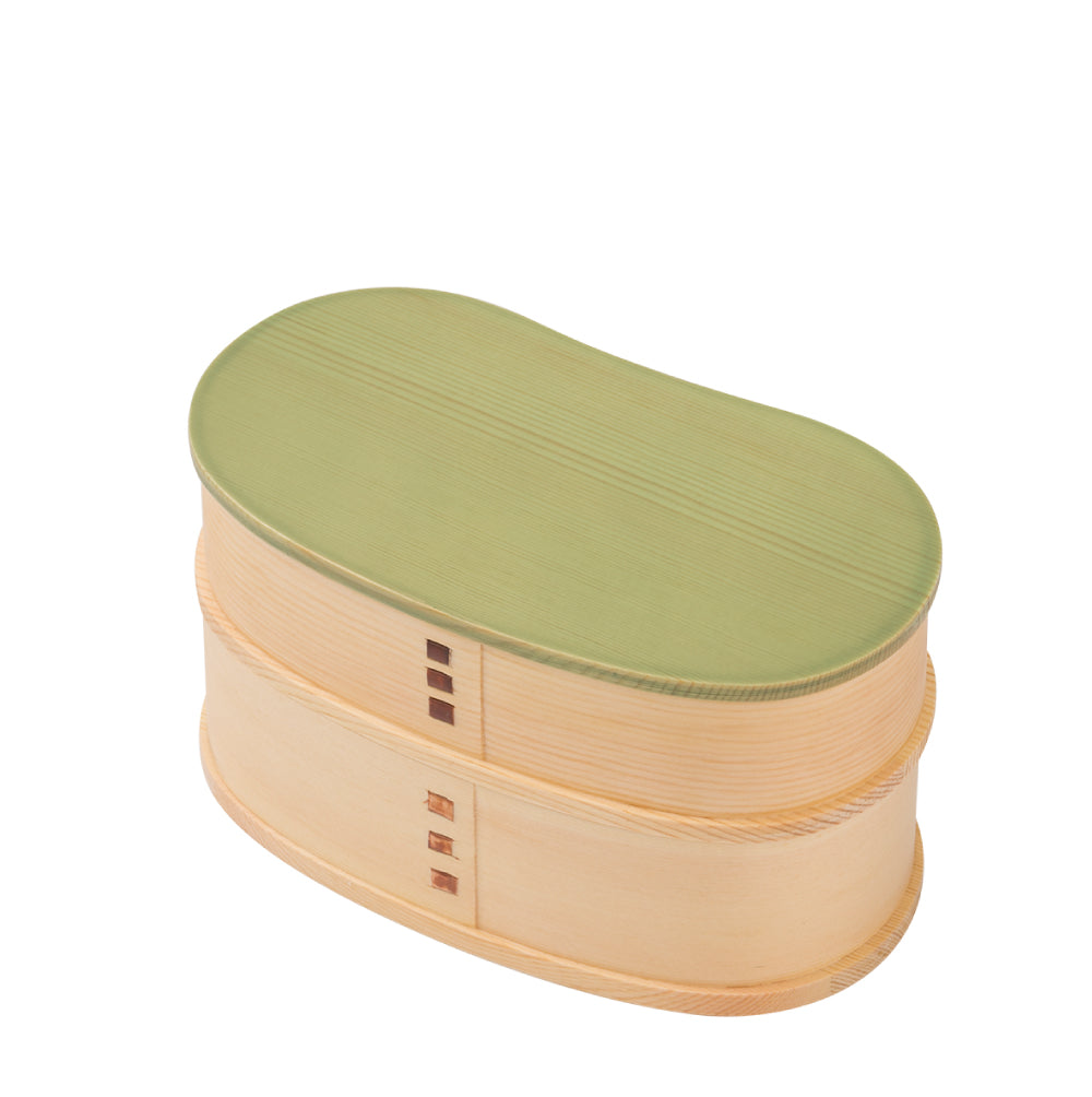 Available in 4 colors: Kishu -KISHU- Colored bento box with bean-shaped two-tier