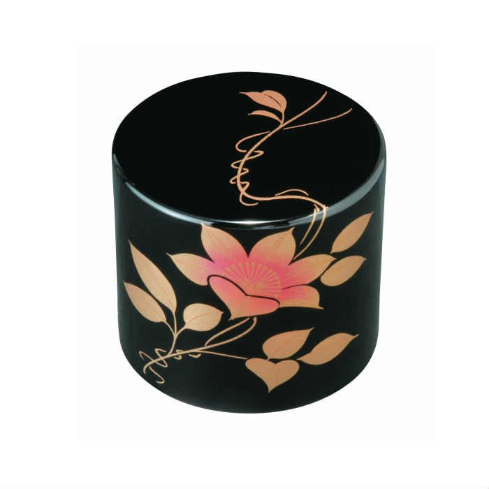 Lacquerware Round Paperweight Black Tessen Calligraphy Paperweight