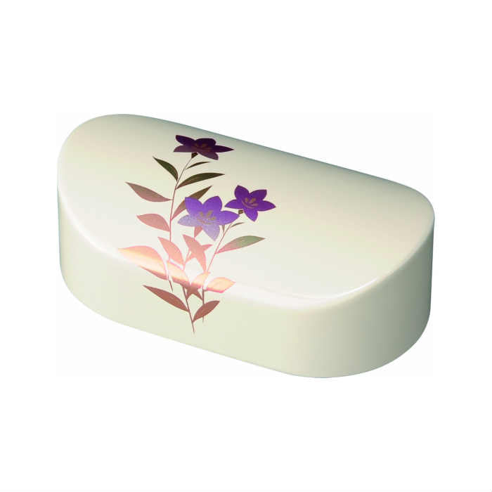 Lacquerware Oval Paperweight White Bellflower Paperweight