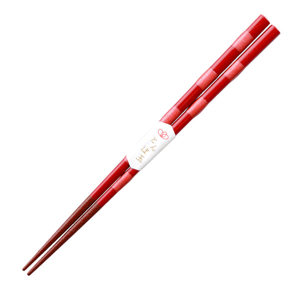 木製塗り箸 とんぼ玉光石 21cm 若狭塗り箸
