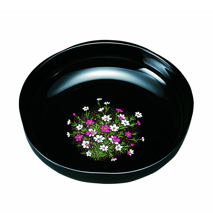 Plum-shaped confectionery bowl, black, cosmos, gold lacquer