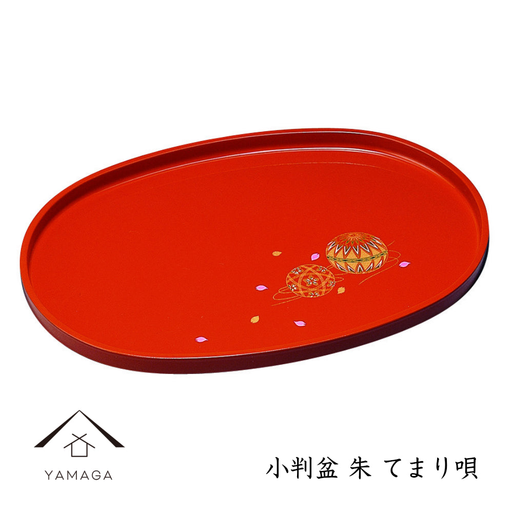 Oval tray 27cm Red Temariuta