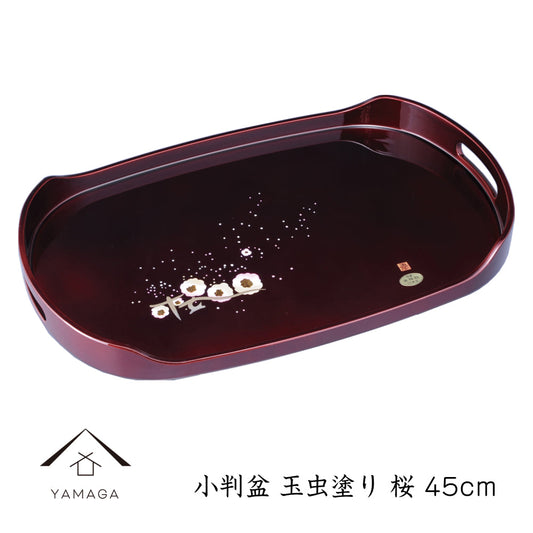 椭圆形托盘 45 厘米 玉虫漆 樱花