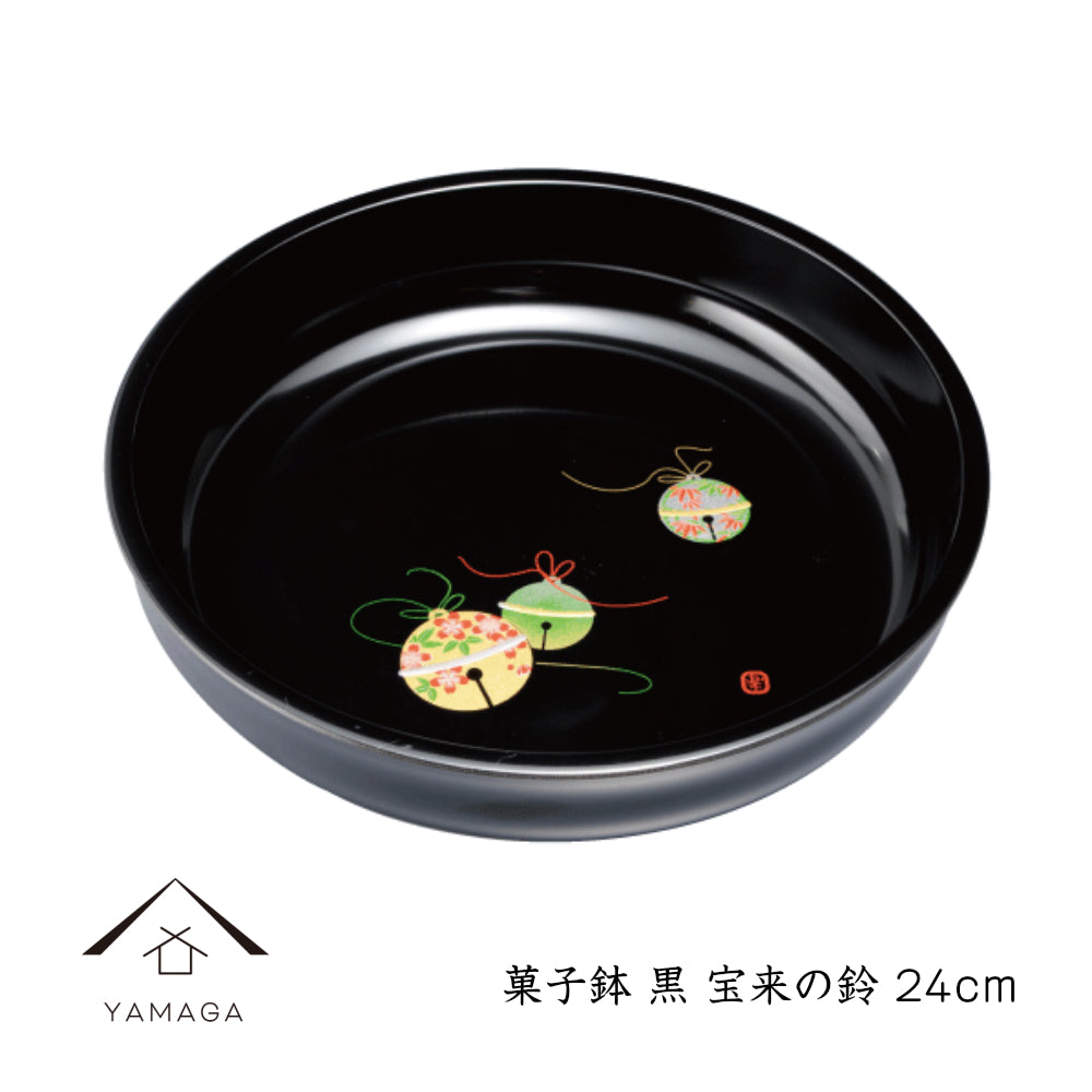 Sweets bowl "Toraino Suzu" black lacquer 24cm