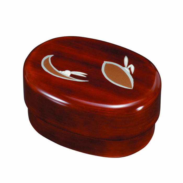 Small coin nesting lunch box, wood grain, hide-and-seek (no inner core), with sticker