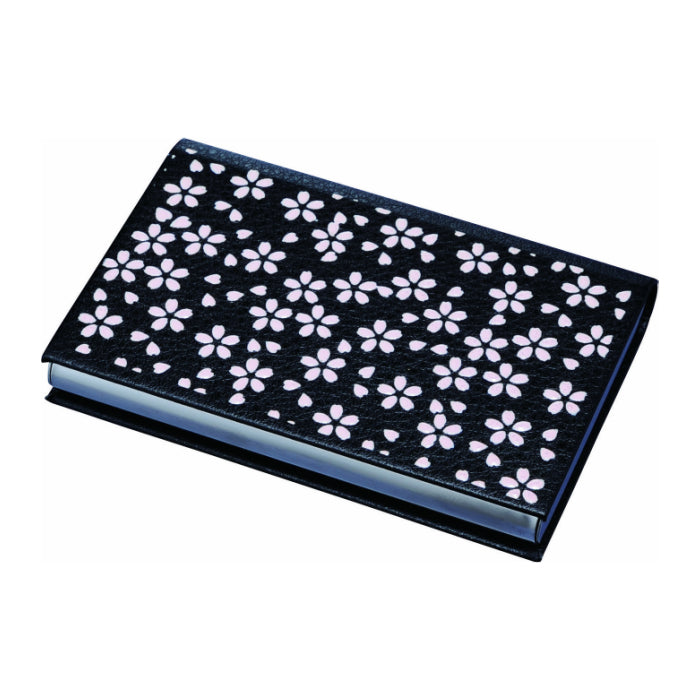 Business card holder with cherry blossom motif, pink, 23-76-9A