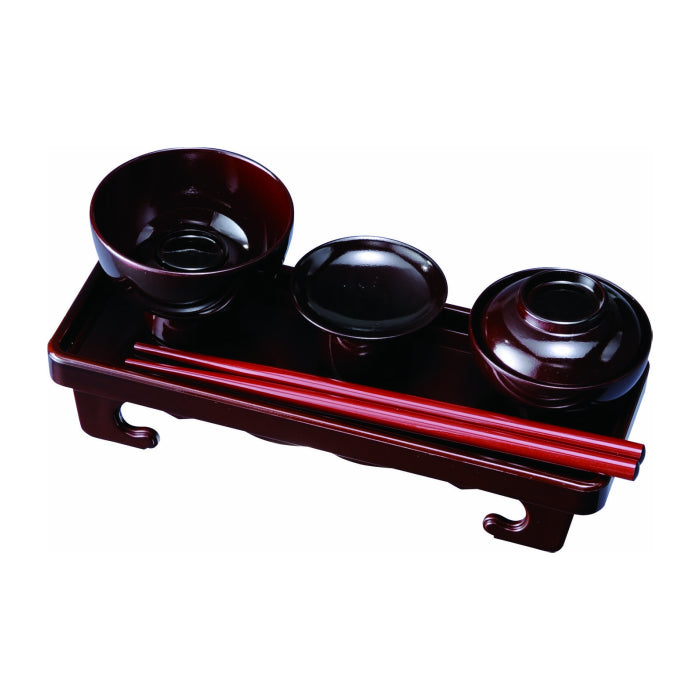 Long rectangular abbreviated Buddhist meal set, Misato, total tame, 6 inches, 23-88-5A