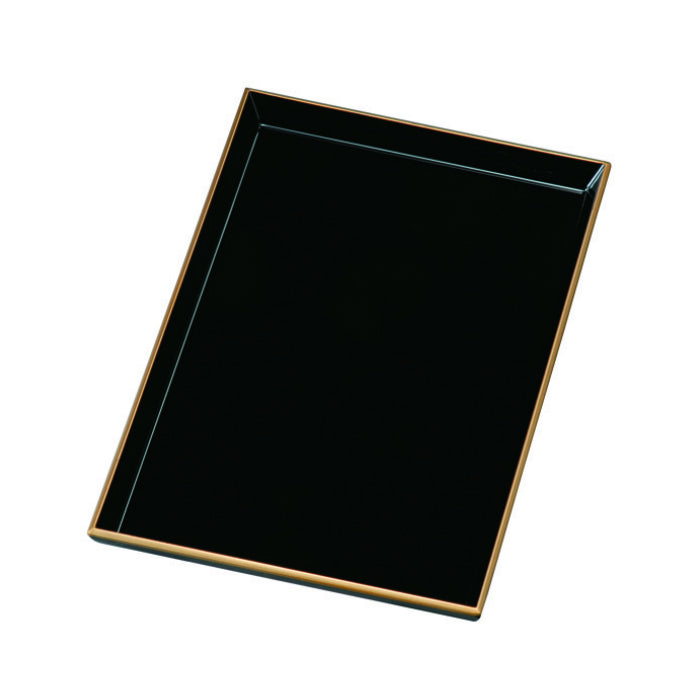 Stamp tray, square, black, matte back, gold border, 23-91-9