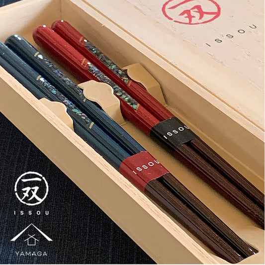 木製 夫婦箸 ギフトペアセット 奥入瀬 23cm・21cm