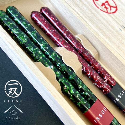 夫婦箸 ギフト桐箱 ペアセット 貝星雲 23cm・21cm