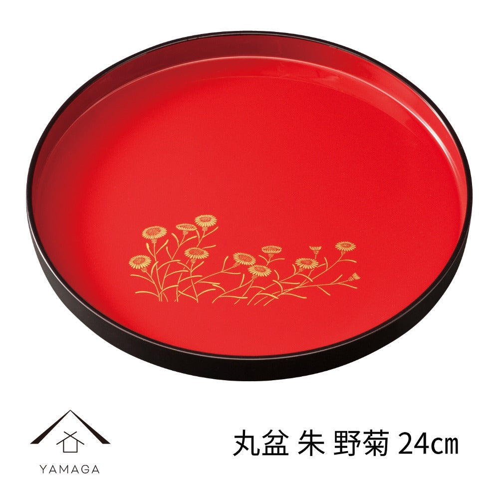 Round tray, red, wild chrysanthemum, tray, tray