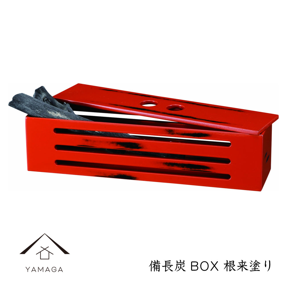 Binchotan charcoal box, Negoro lacquer, 24-5-9