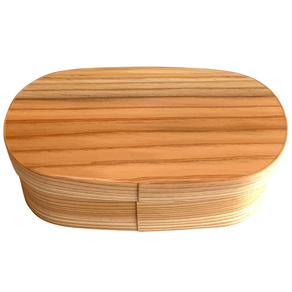 Japanese cedar bento box with red interior