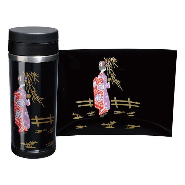 Makie Stainless Steel Bottle Black 350ml Maiko Water Bottle