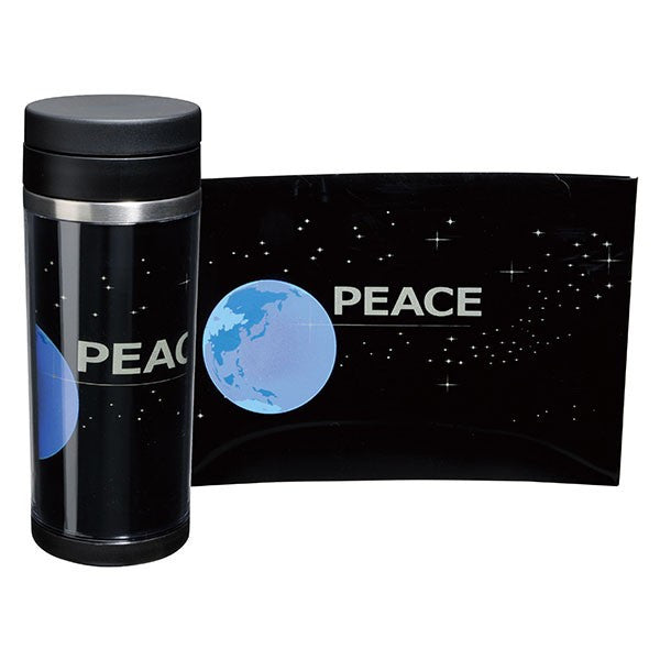 Maki-e Stainless Steel Bottle Black 350ml PEACE