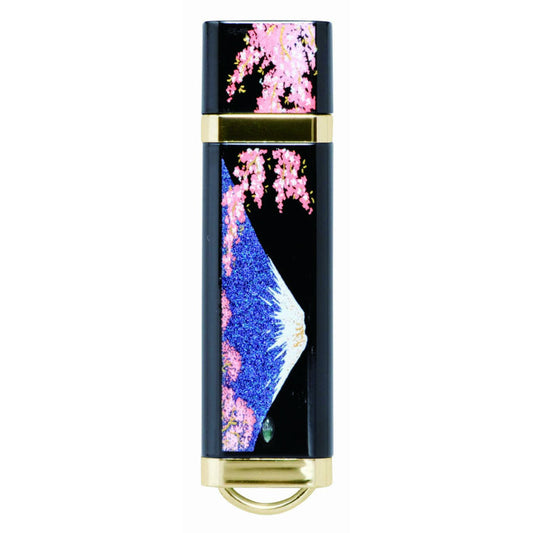 漆芸 蒔絵 USBメモリー 富士と桜 【桐箱入】