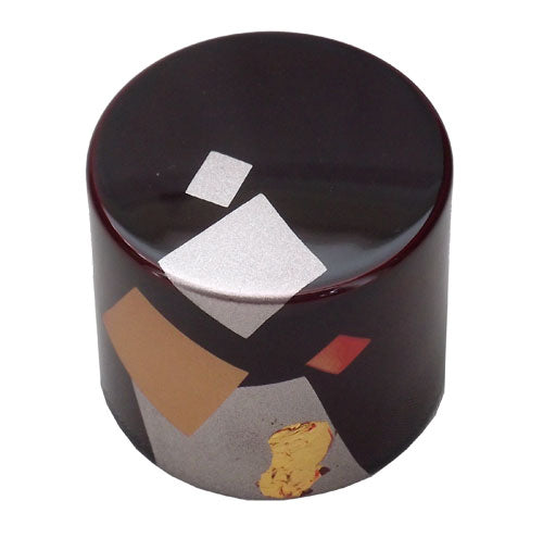 Lacquerware Round Paperweight Dark Red Papercutting