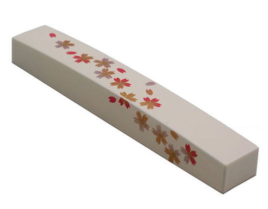 Lacquerware Long Paperweight White Cherry Blossom