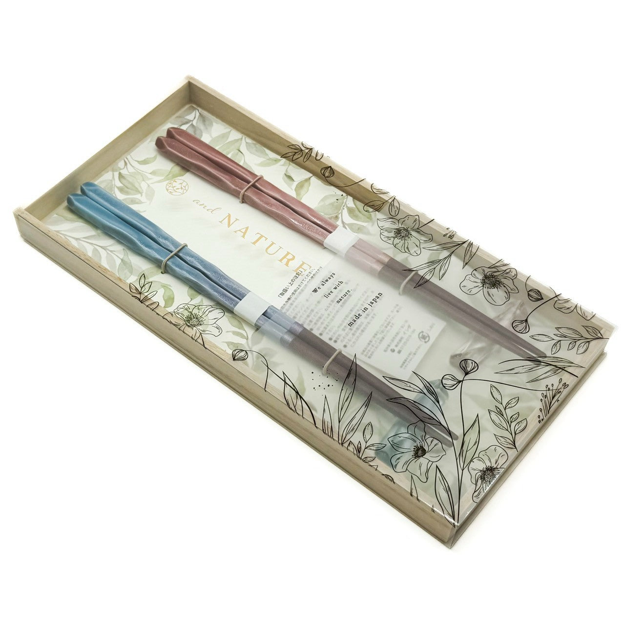 【桐箱・オリジナルラッピング】 木製 ギフト 夫婦箸 ブリーズ