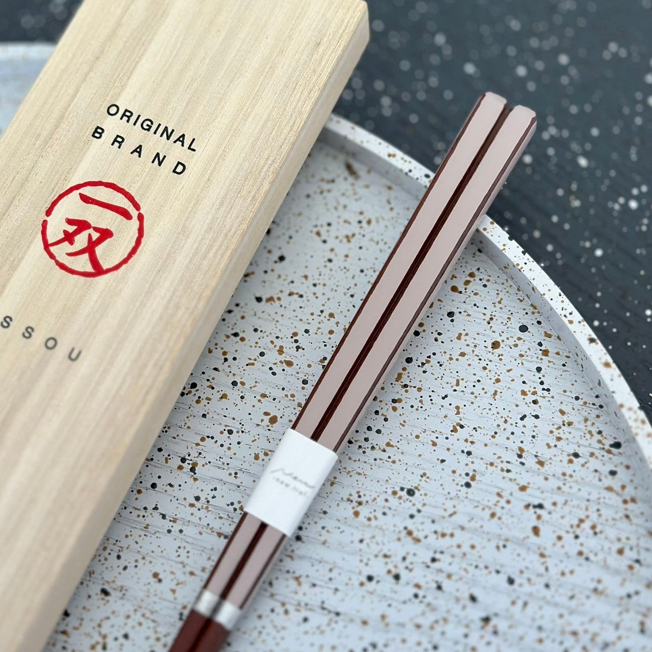 【桐箱・単品】 木製 ギフト箸 キャレピンク 23cm