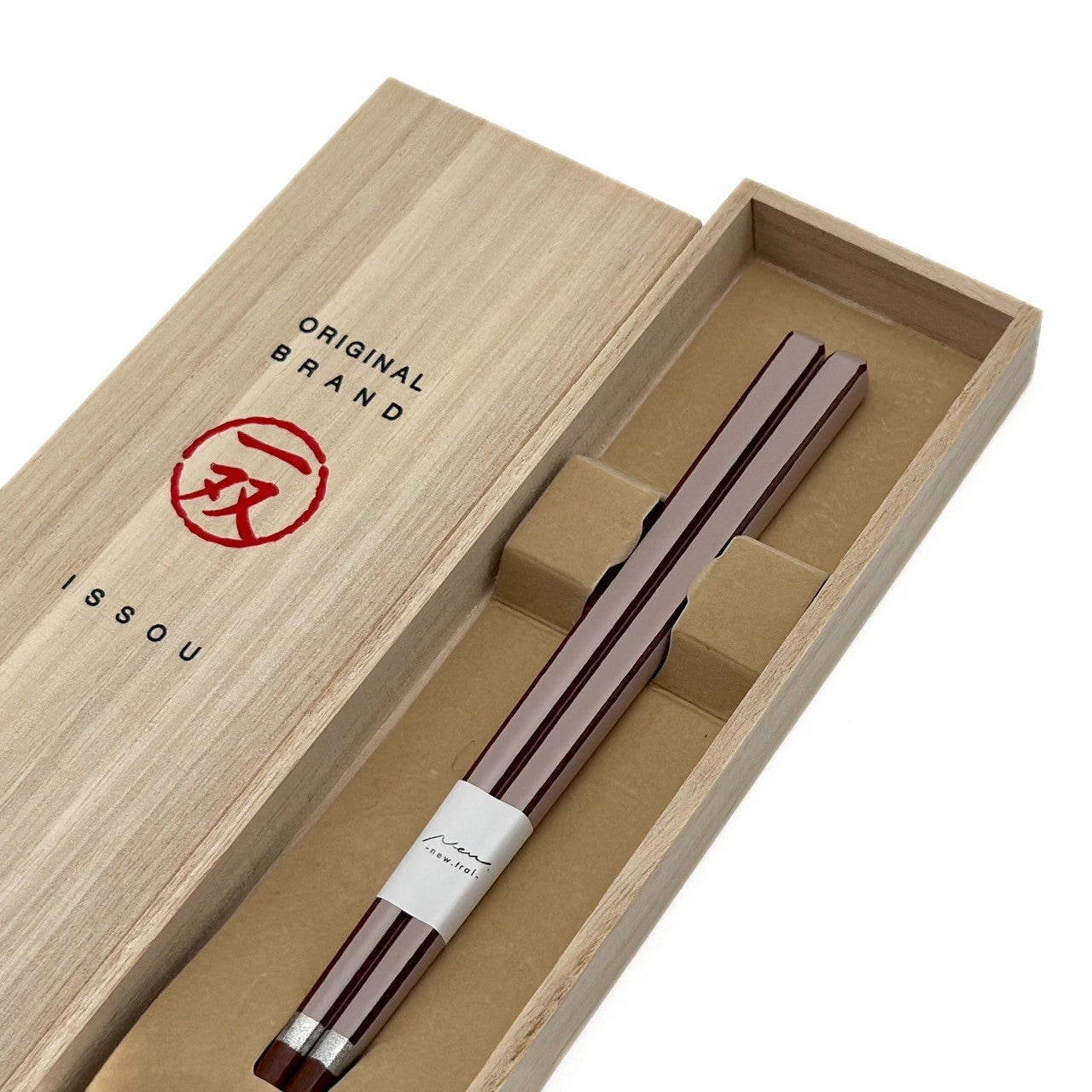 【桐箱・単品】 木製 ギフト箸 キャレピンク 23cm