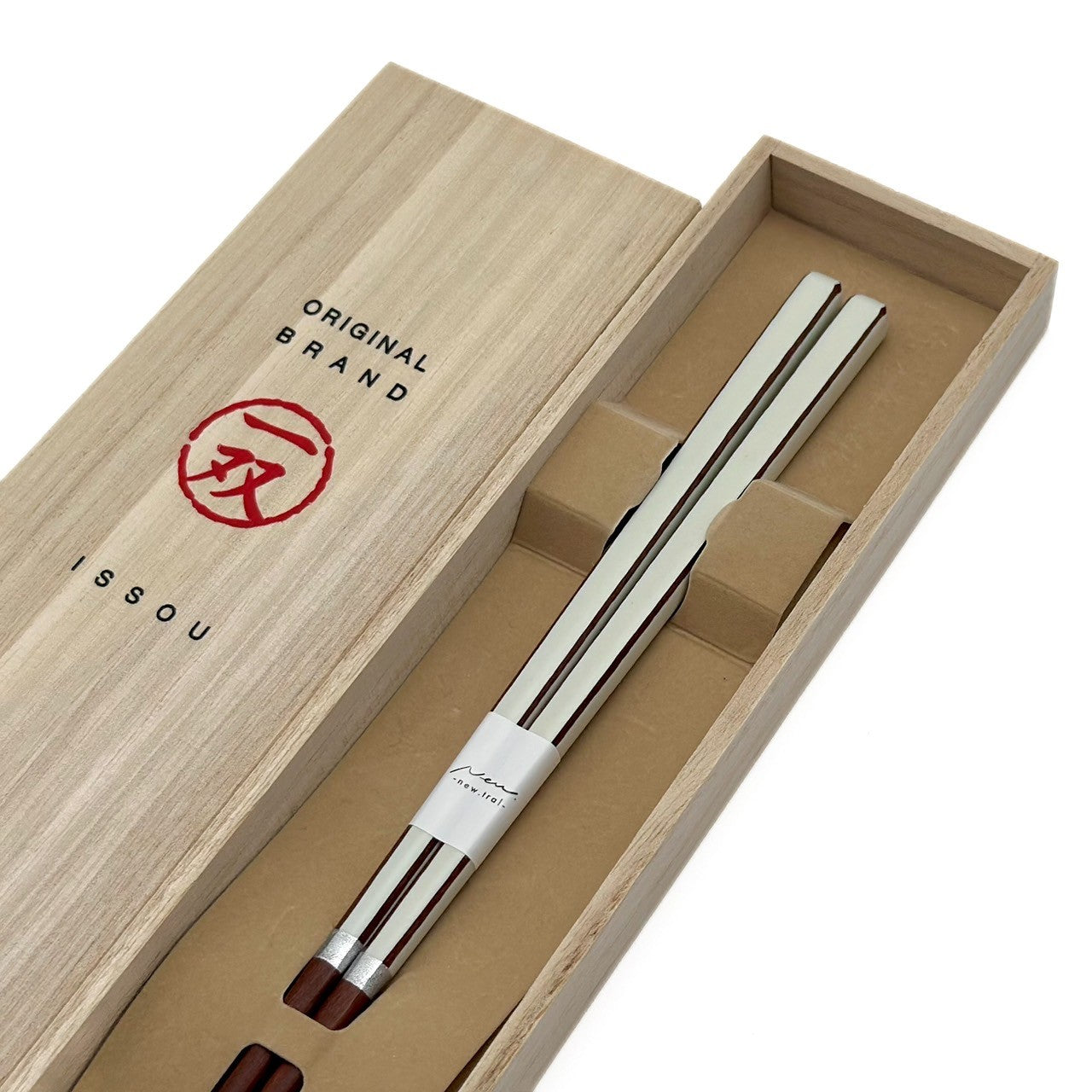 【桐箱・単品】 木製 ギフト箸 キャレホワイト 23cm