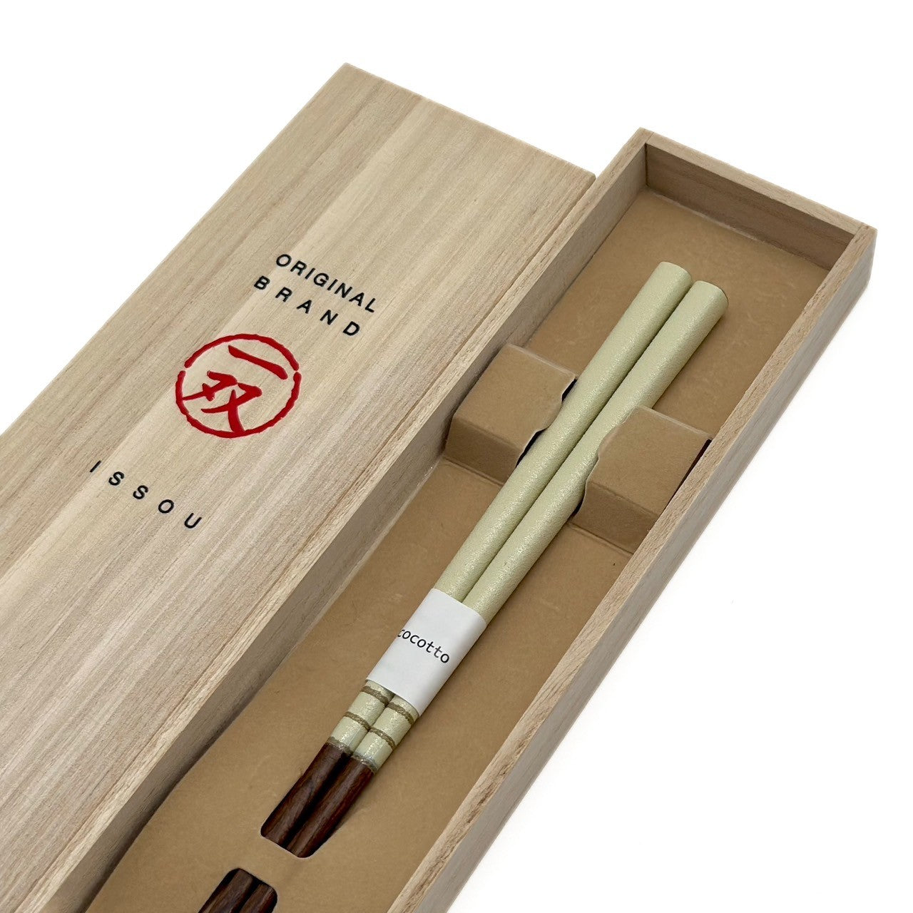 【桐箱・単品】 木製 ギフト箸 ココット アイボリー 21cm
