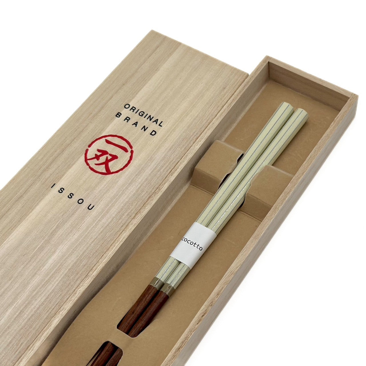 【桐箱・単品】 木製 ギフト箸 コルテアイボリー 21cm